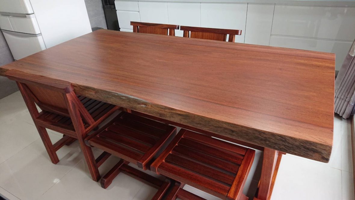 非洲紫檀 原木桌 原木椅